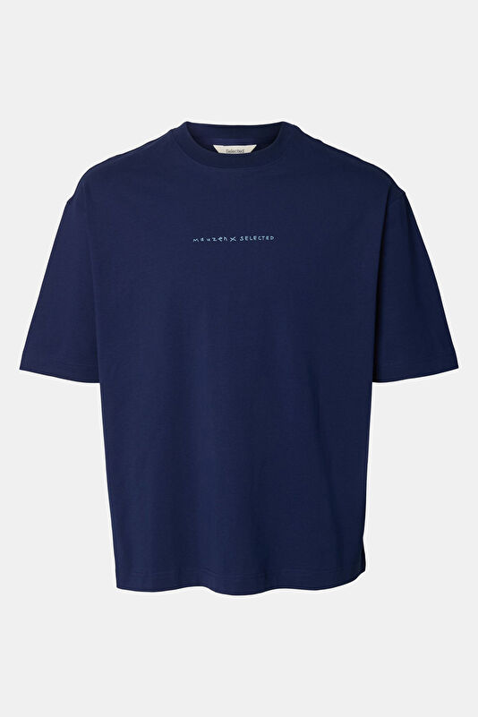 Relaxed Fit Navy Men's Crew Neck T-Shirt