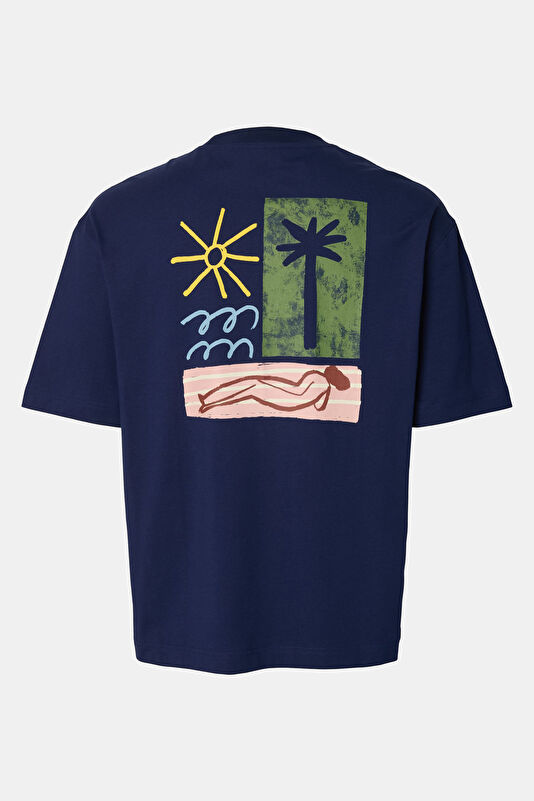 Relaxed Fit Navy Men's Crew Neck T-Shirt 2