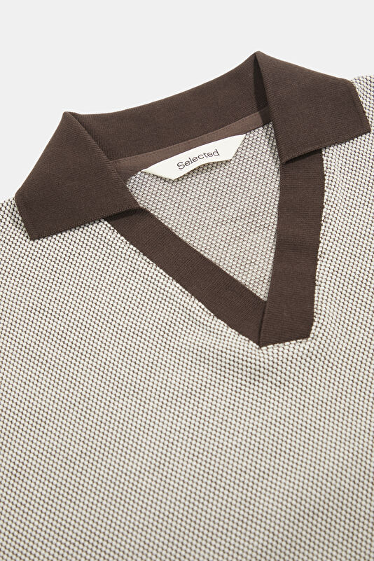 Brown Men's Polo Shirt (Striped) 3