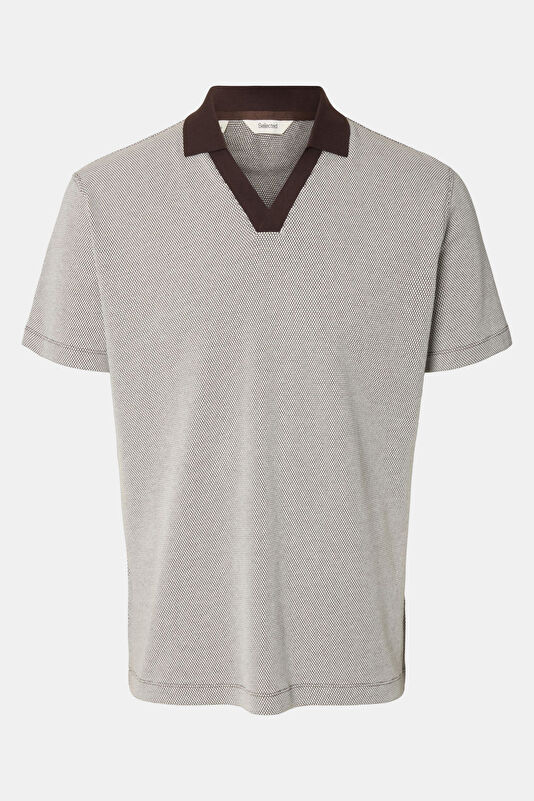 Brown Men's Polo Shirt (Striped)