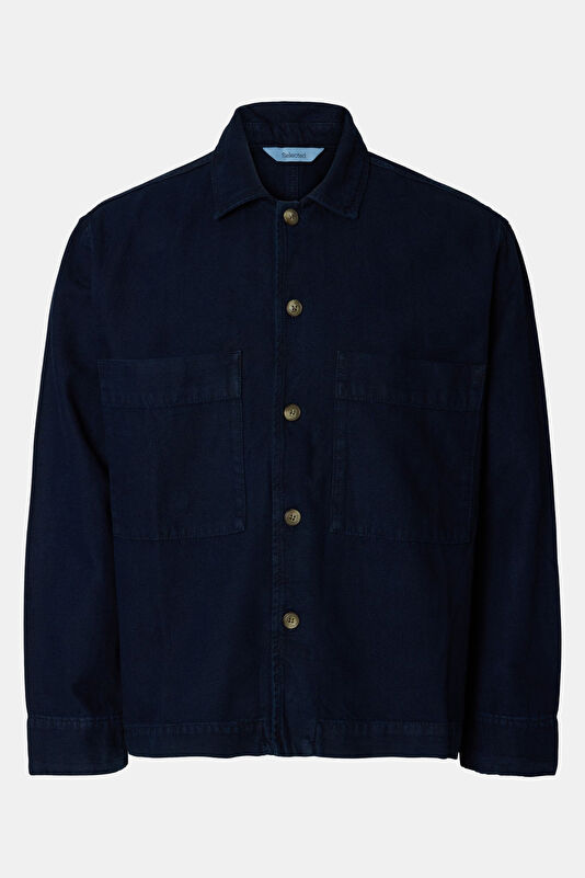 Indigo Button-Up Organic Cotton Men's Jacket