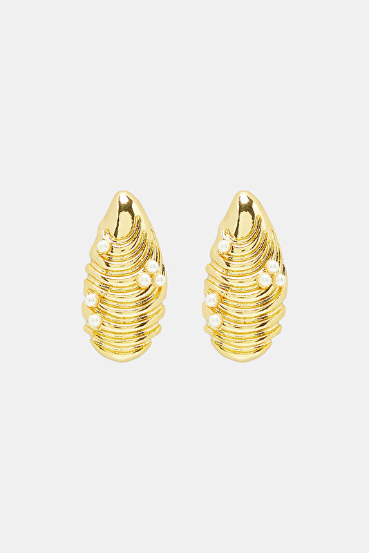 Gold-Colored Brass Earrings