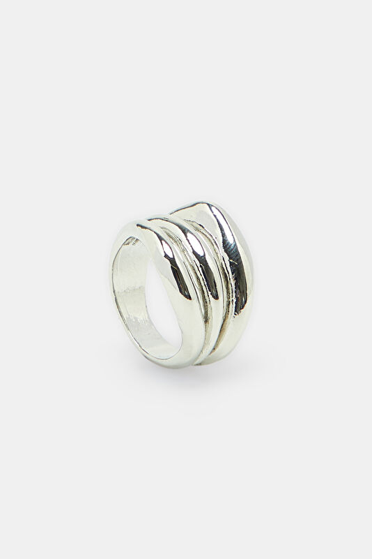 Silver-Colored Brass Ring 2