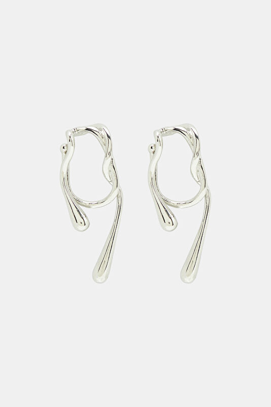 Silver-Colored Brass Earrings