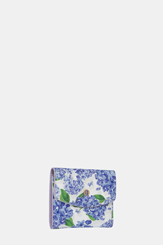 Blue Patterned Leather Wallet