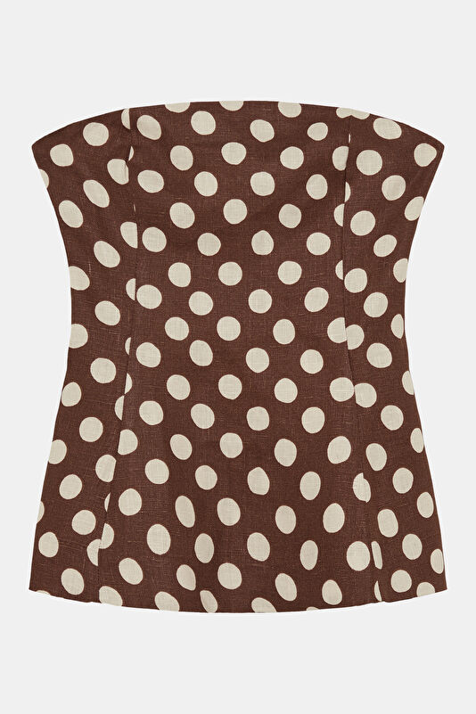 Brown Polka Dot Women's Blouse