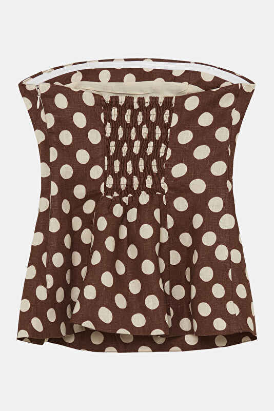 Brown Polka Dot Women's Blouse 2