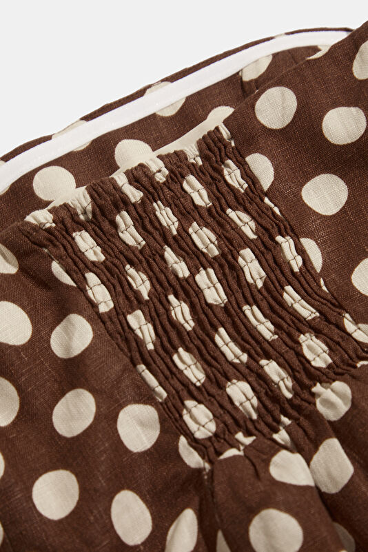 Brown Polka Dot Women's Blouse 4