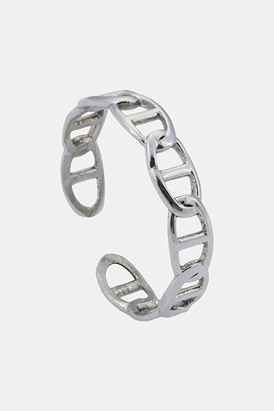 Silver Plated Bar Chain Ring