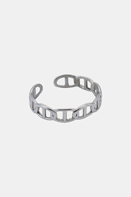 Silver Plated Bar Chain Ring 2