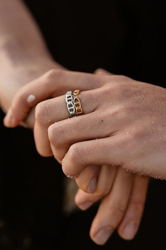 Silver Plated Bar Chain Ring 4