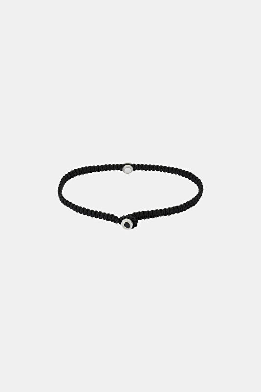 Silver Plated Black Macrame Bracelet 2