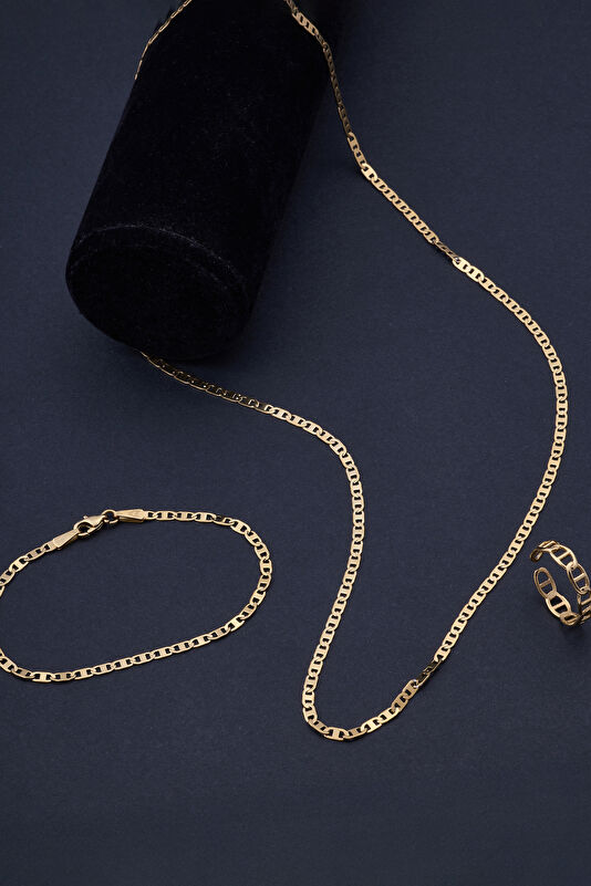 Gold Plated Bar Chain Bracelet 4