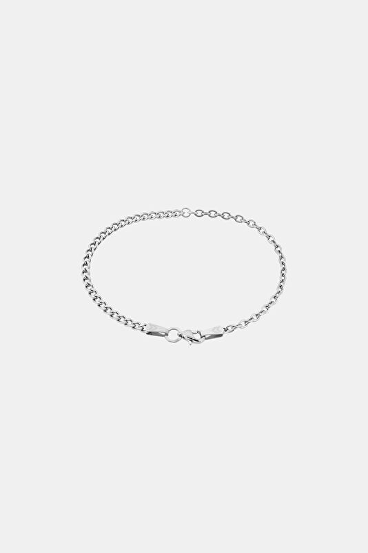 Silver Plated Curb Cable Chain Bracelet 2
