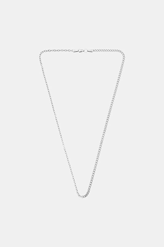 Silver Plated Curb Cable Chain Necklace 2