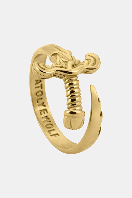 Gold Plated Broken Sword Ring