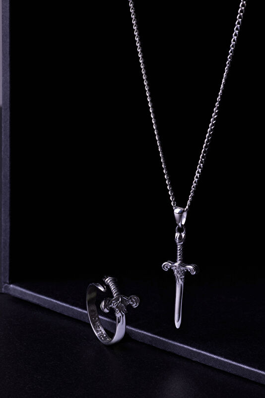 Silver Plated Sword Ring 4