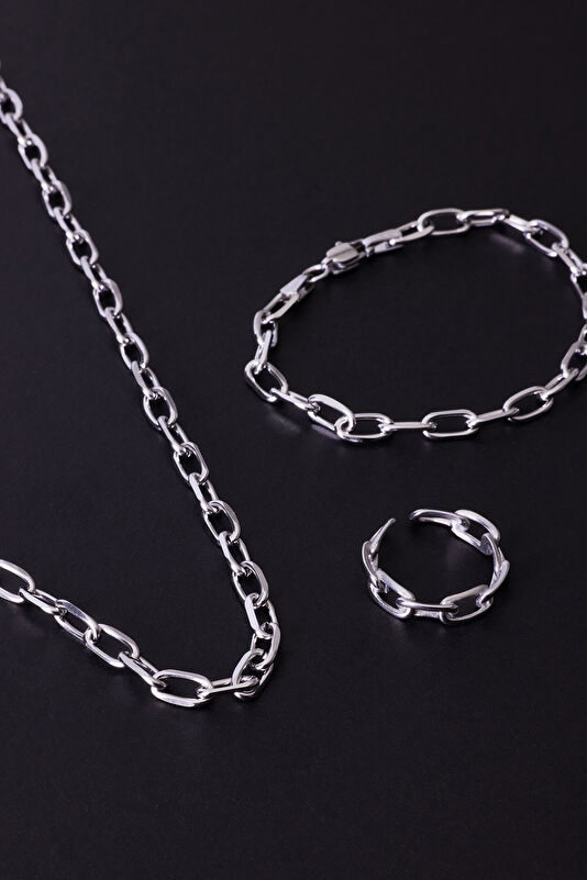Silver Plated Forsa Chain Ring 4