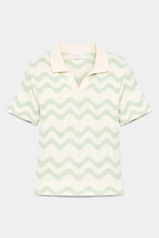 White Patterned Polo Shirt Kids Shirt