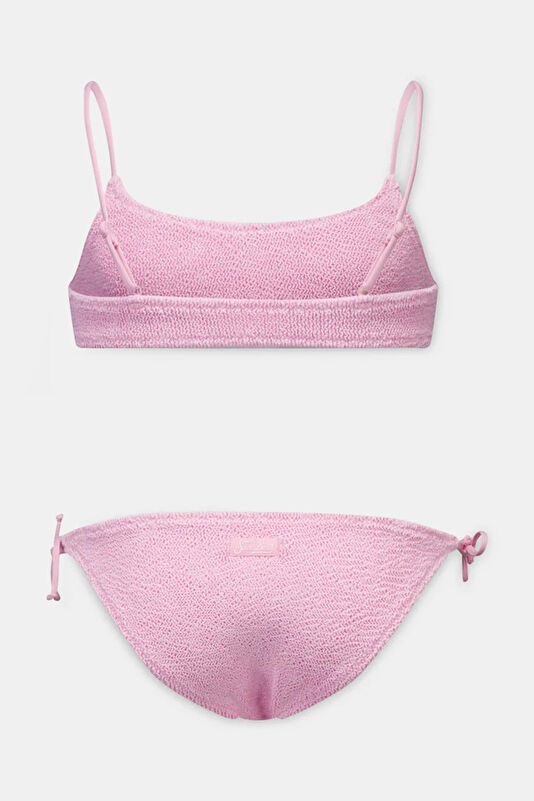 Pink Lace-up Kids Bikini 2