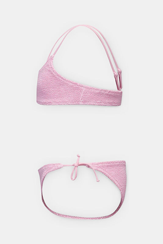 Pink Lace-up Kids Bikini 3