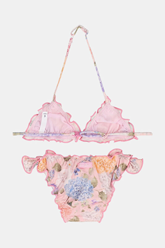 Multicolored Patterned Lace-up Kids Bikini 2