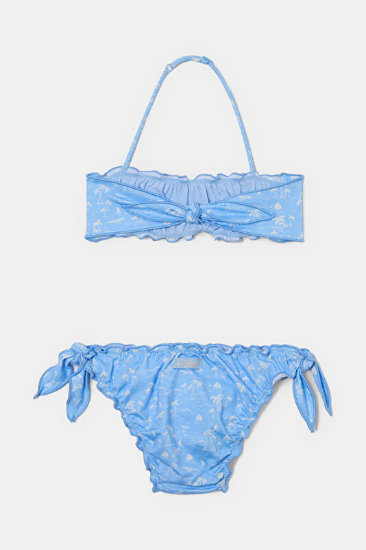 Multicolored Patterned Lace-up Kids Bikini 2
