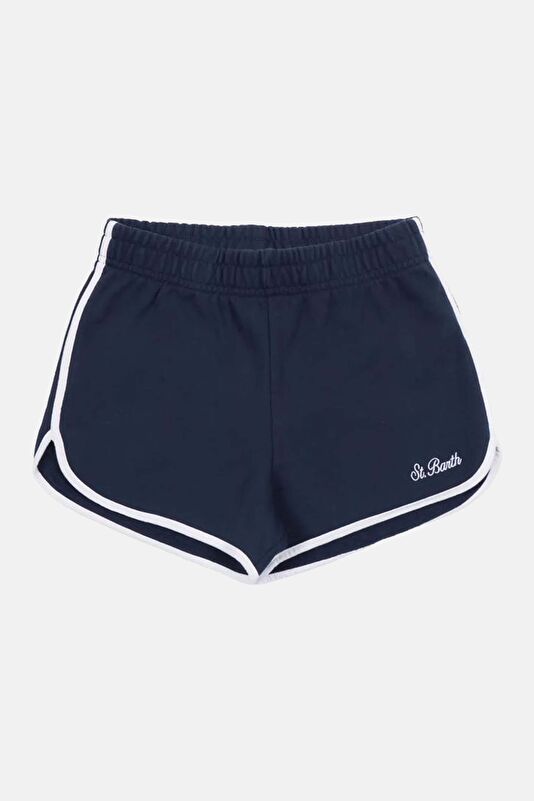 Dark Blue Patterned Kids Shorts