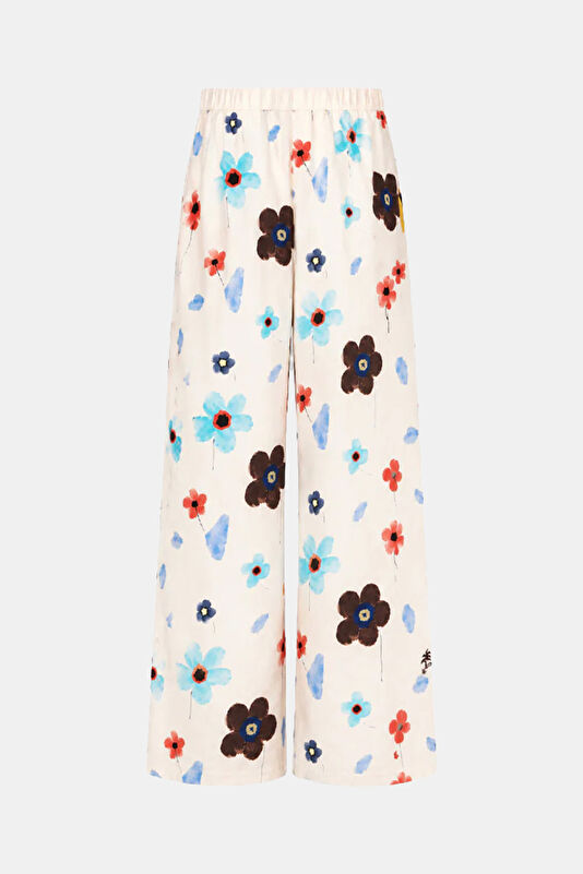 White Wide Leg Women's Pants