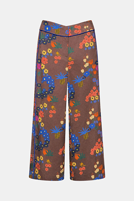Brown Wide Leg Women's Pants
