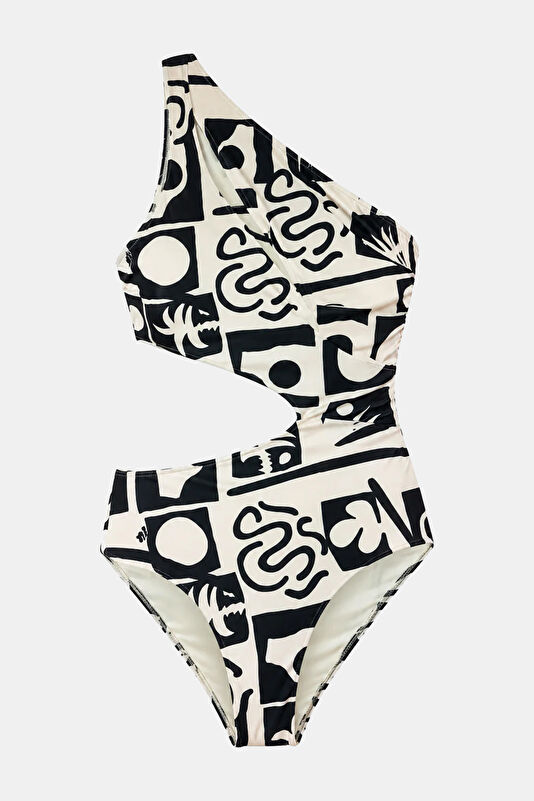 White Patterned Women's Swimsuit