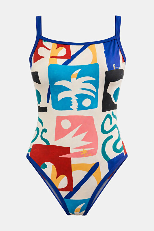Multicolored Patterned Women's Swimsuit