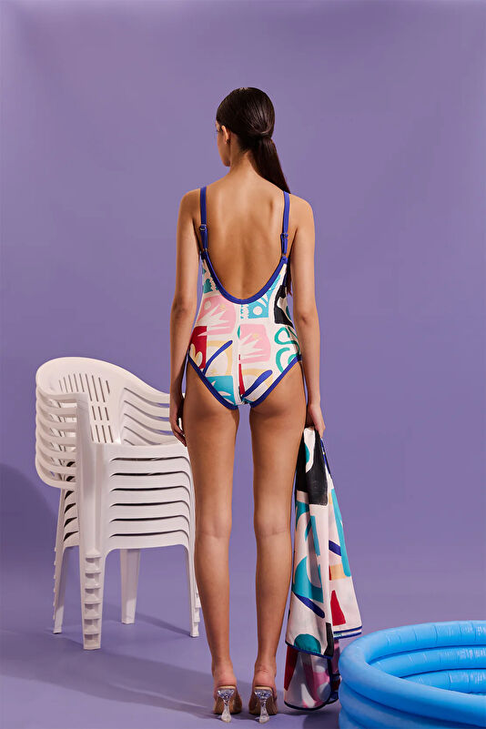Multicolored Patterned Women's Swimsuit 4