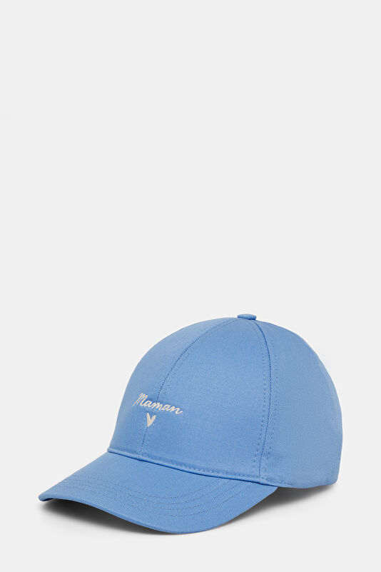 Blue Embroidered Hat