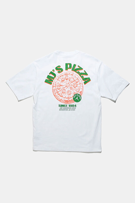 Relax Fit White Crew Neck Printed Men's T-Shirt 2