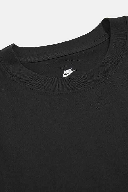 Relax Kalıp Siyah Bisiklet Yaka Baskılı Erkek T-Shirt 3