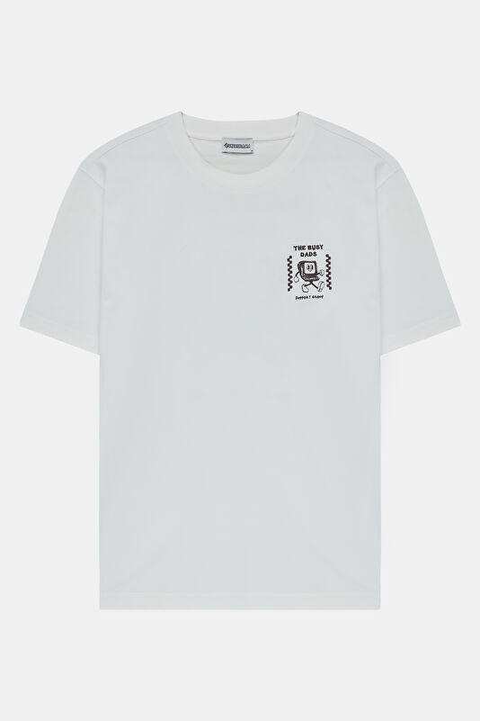 Ecru Crew Neck Printed Men's T-Shirt