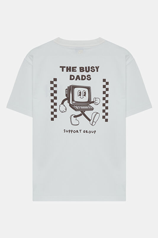 Ecru Crew Neck Printed Men's T-Shirt 2