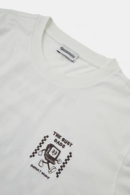 Ecru Crew Neck Printed Men's T-Shirt 3