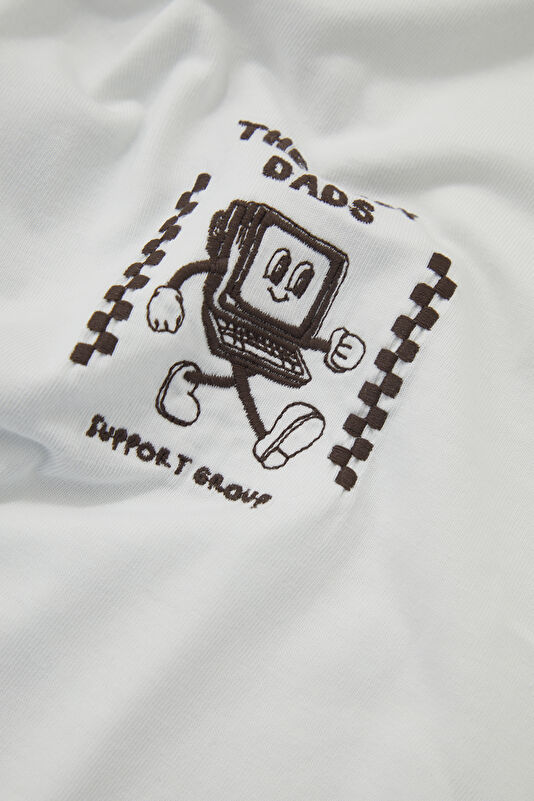 Ecru Crew Neck Printed Men's T-Shirt 4