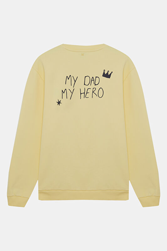 Sarı Bisiklet Yaka Erkek Sweatshirt 2