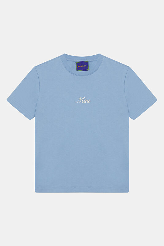 Blue Crew Neck Embroidered Children's T-Shirt