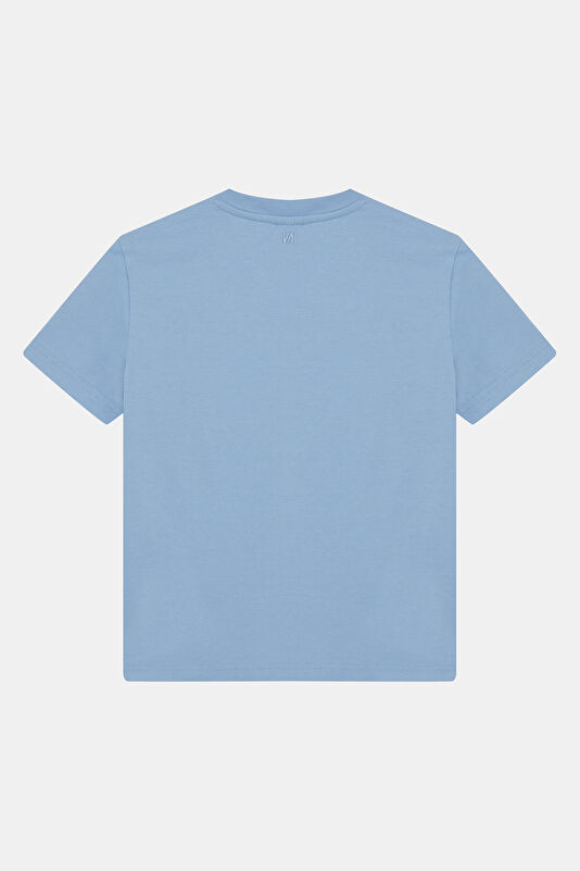 Blue Crew Neck Embroidered Children's T-Shirt 2
