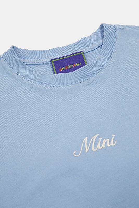 Blue Crew Neck Embroidered Children's T-Shirt 3
