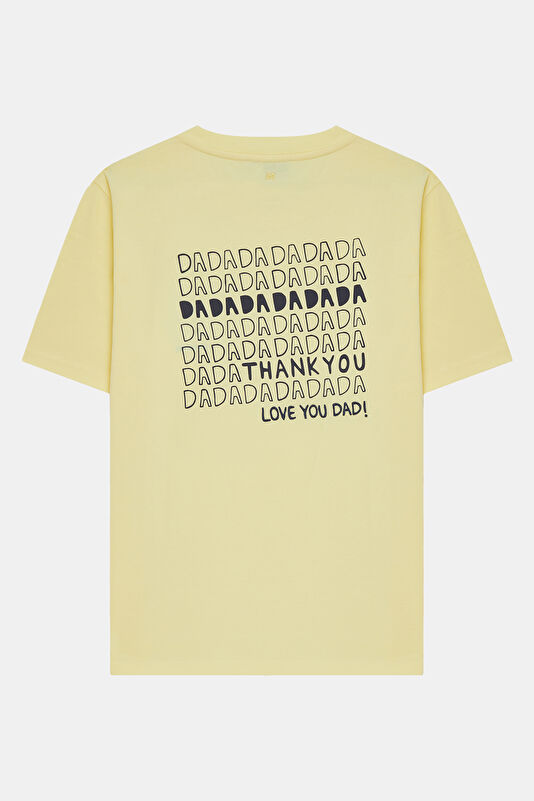 Yellow Crew Neck Printed Men's T-Shirt 2