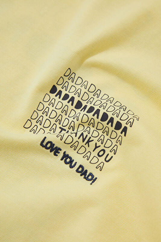 Yellow Crew Neck Printed Men's T-Shirt 4