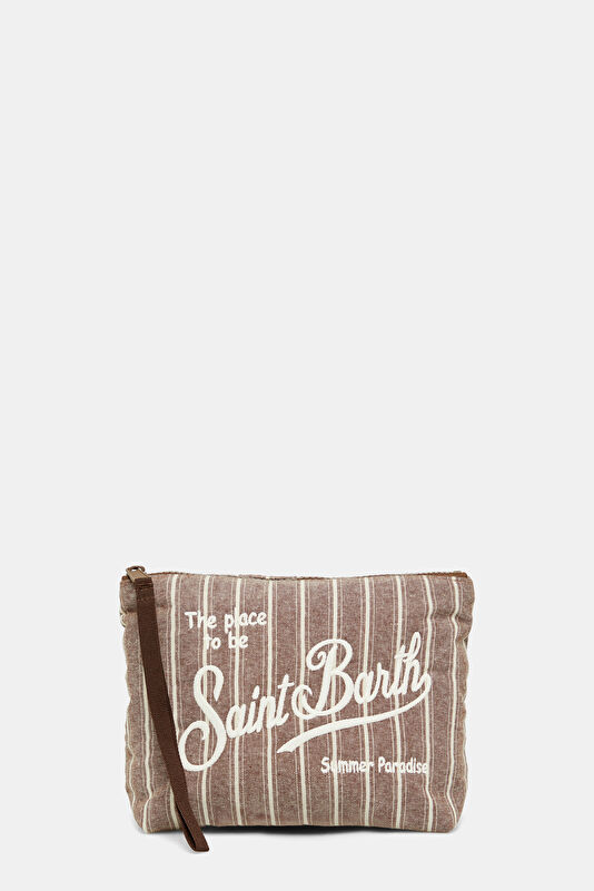 Dark Beige Striped Bag