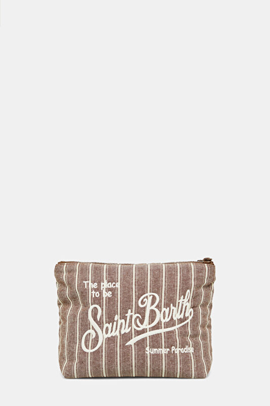 Dark Beige Striped Bag 3