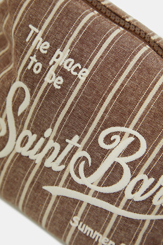 Dark Beige Striped Bag 4
