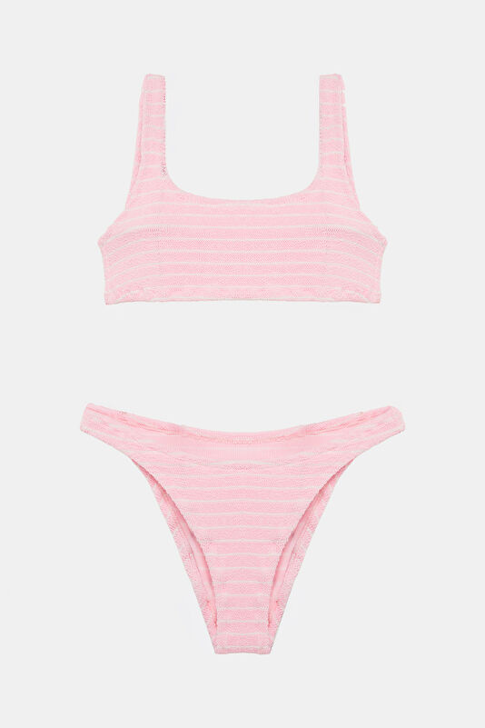 Pink Striped Women's Bikini